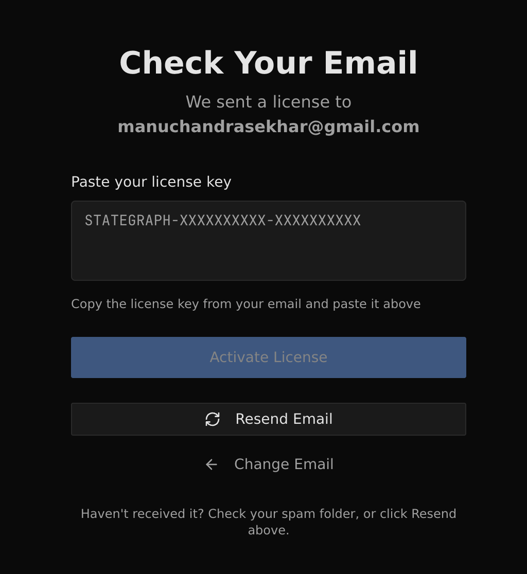 Stategraph Existing License